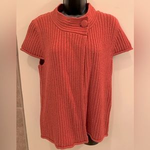 Kim Rogers burnt orange capped-sleeve sweater.  Size L.